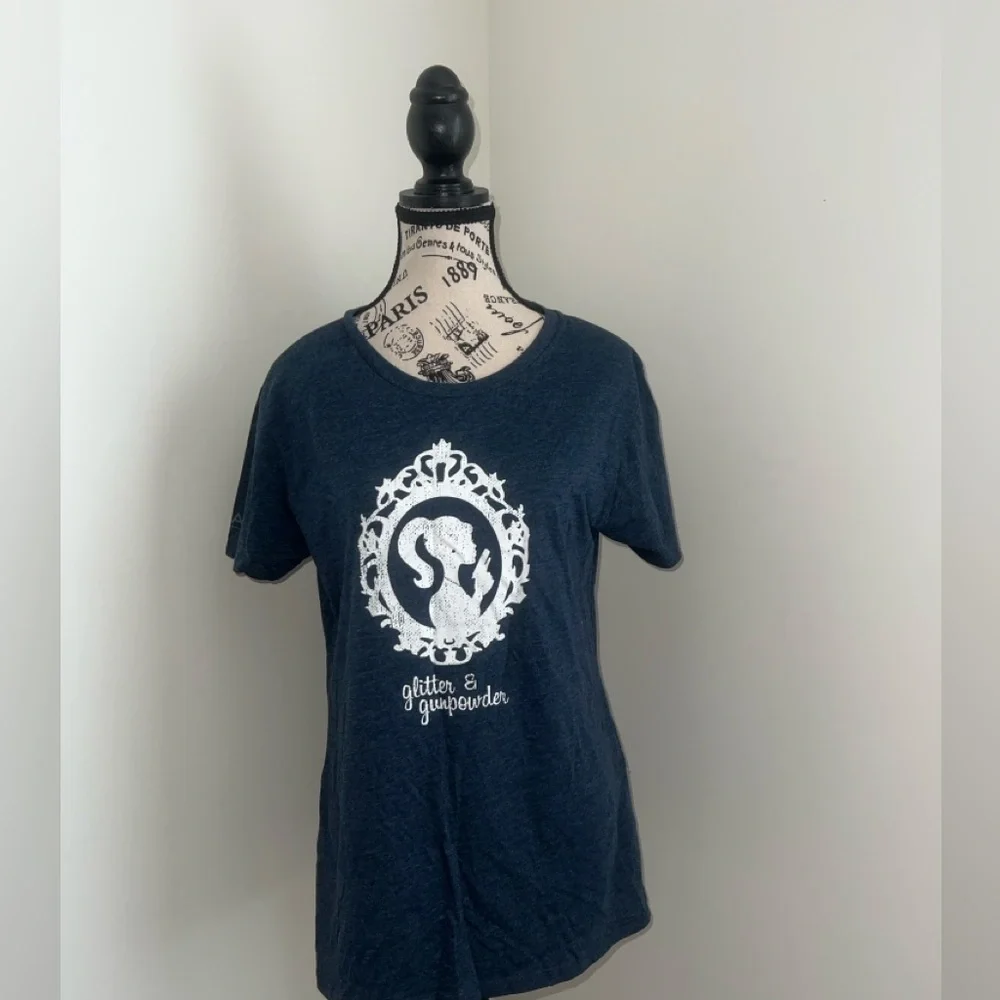 LA Police Gear Women's "Glitter and Gunpowder" Navy T-Shirt, XL - Picture 1 of 6